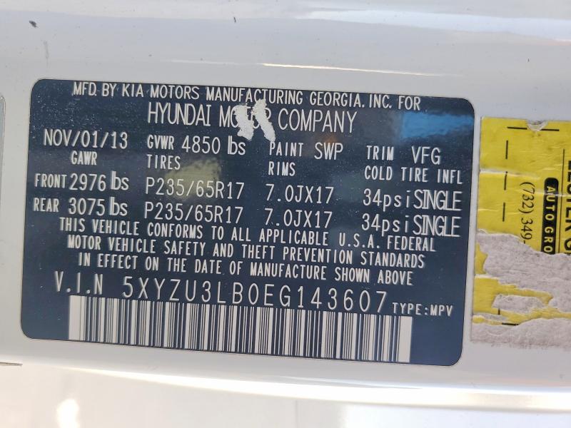 Продажа на аукционе авто 2014 Hyundai Santa Fe Sport, vin: 5XYZU3LB0EG143607, номер лота: 55076076