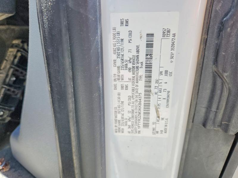 Продаж на аукціоні авто 2019 Ford Transit, vin: 1FTYR2ZM3KKB64375, номер лоту: 55783186