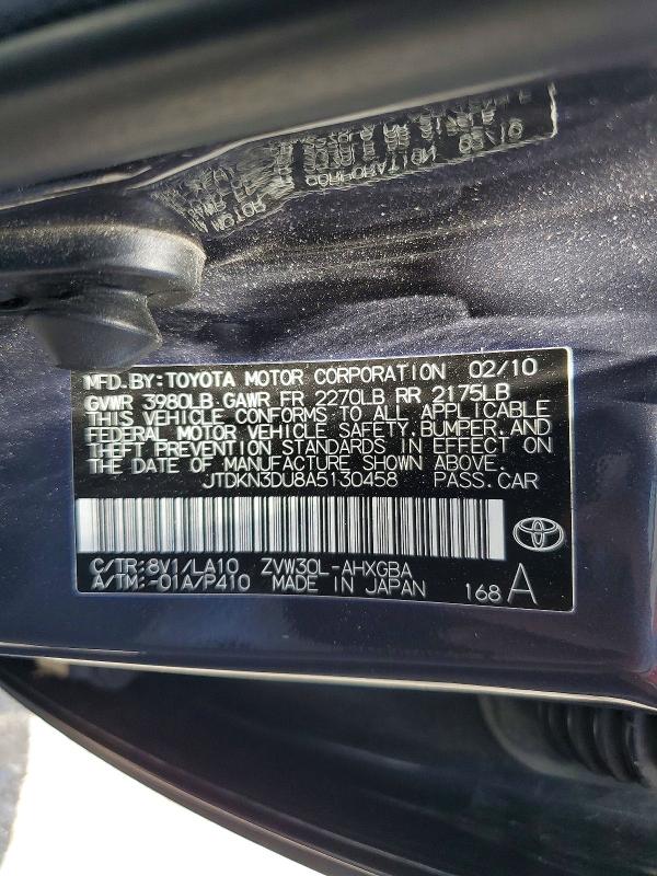 Продаж на аукціоні авто 2010 Toyota Prius, vin: JTDKN3DU8A5130458, номер лоту: 57384746
