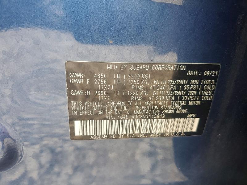 Продаж на аукціоні авто 2022 Subaru Outback, vin: 4S4BTADC3N3145819, номер лоту: 56532606