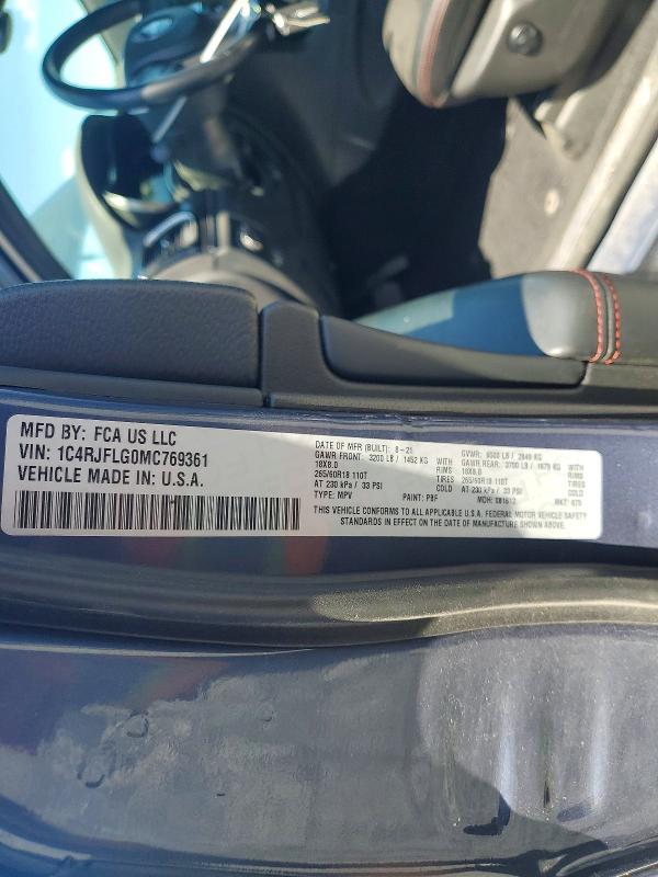 2021 Jeep Grand Cherokee მანქანა იყიდება აუქციონზე, vin: 1C4RJFLG0MC769361, აუქციონის ნომერი: 57403636