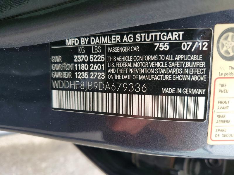 Aukcja sprzedaży 2013 Mercedes-benz E, vin: WDDHF8JB9DA679336, numer aukcji: 57303956