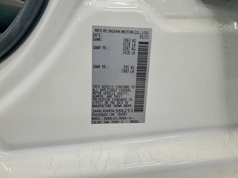 Продаж на аукціоні авто 2025 Nissan Altima, vin: 1N4BL4DV8SN386255, номер лоту: 55419656