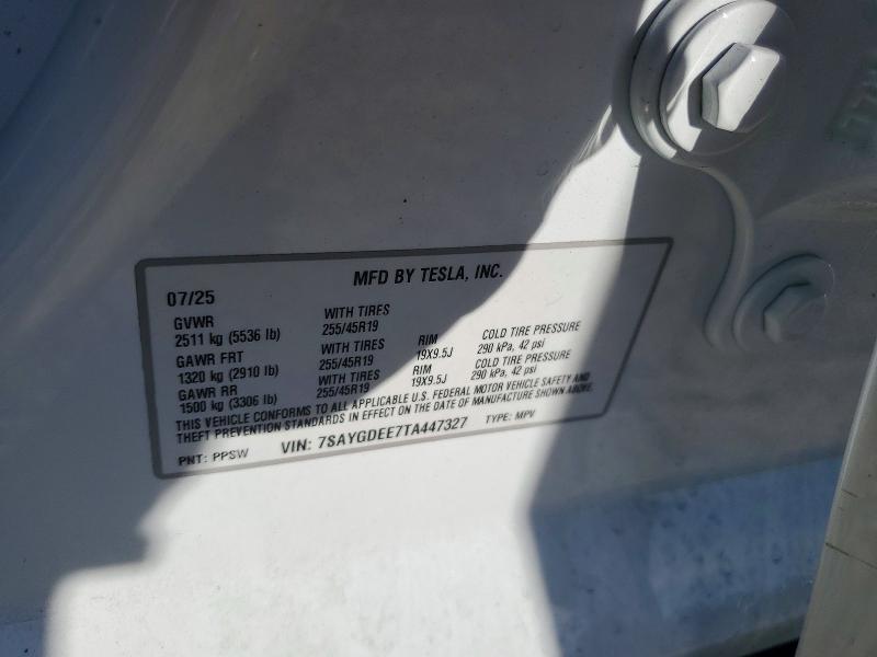 Aukcja sprzedaży 2026 Tesla Model Y, vin: 7SAYGDEE7TA447327, numer aukcji: 55942346