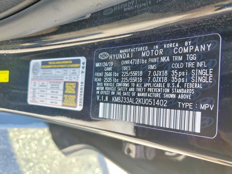 Aukcja sprzedaży 2019 Hyundai Tucson, vin: KM8J33AL2KU051402, numer aukcji: 56453296