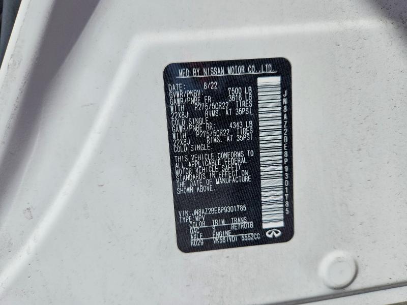 Продажа на аукционе авто 2023 Infiniti Qx80, vin: JN8AZ2BE8P9301785, номер лота: 56649446