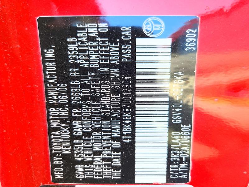 Продажа на аукционе авто 2007 Toyota Camry, vin: 4T1BK46K87U012804, номер лота: 57783496