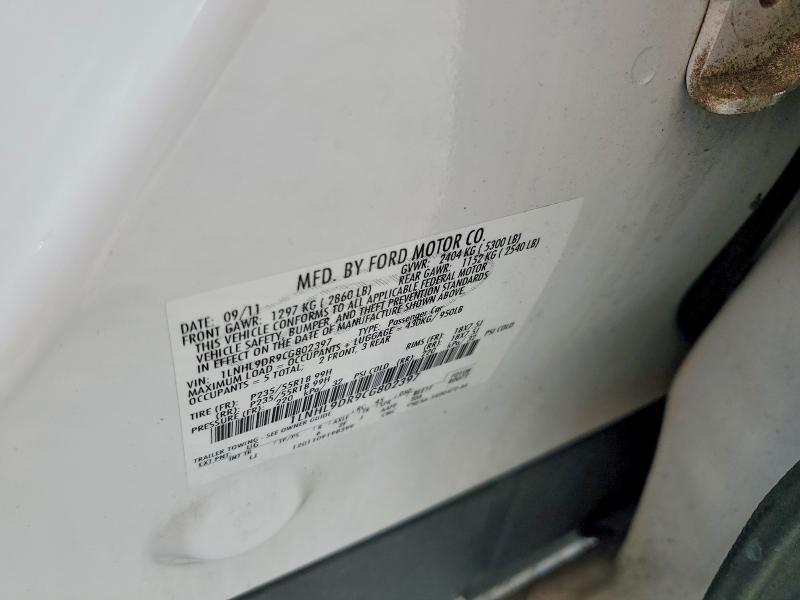 57326596 :رقم المزاد ، 1LNHL9DR9CG802397 vin ، 2012 Lincoln Mks مزاد بيع