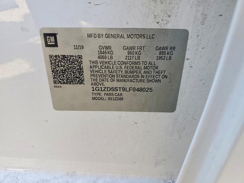 2020 Chevrolet Malibu მანქანა იყიდება აუქციონზე, vin: 1G1ZD5ST9LF048025, აუქციონის ნომერი: 55930986