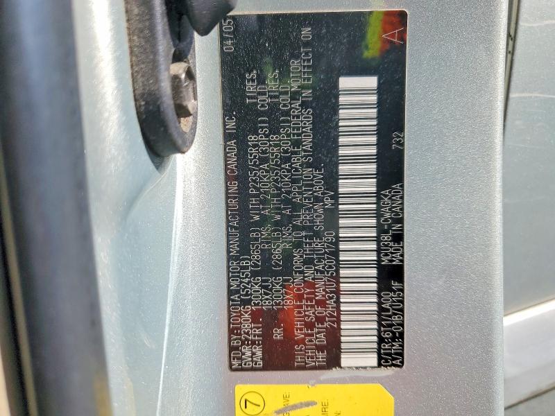 Aukcja sprzedaży 2005 Lexus Rx, vin: 2T2HA31U75C071790, numer aukcji: 57782656