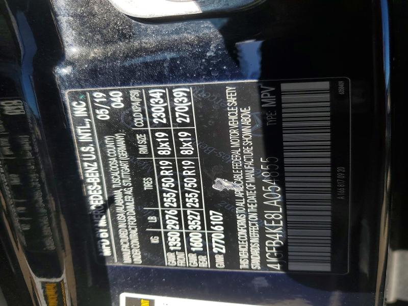 57363416 :رقم المزاد ، 4JGFB4KE8LA054855 vin ، 2020 Mercedes-benz Gle مزاد بيع