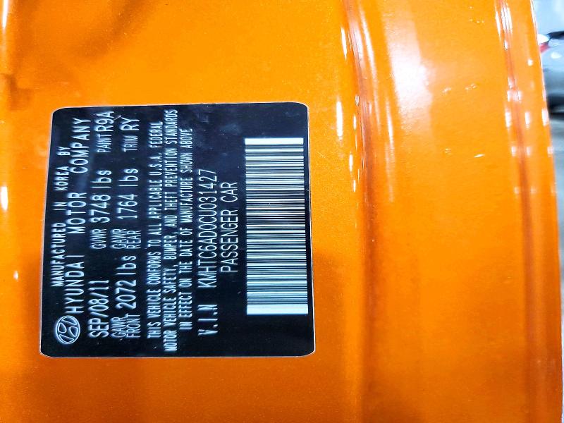 Aukcja sprzedaży 2012 Hyundai Veloster, vin: KMHTC6AD0CU031427, numer aukcji: 56045666
