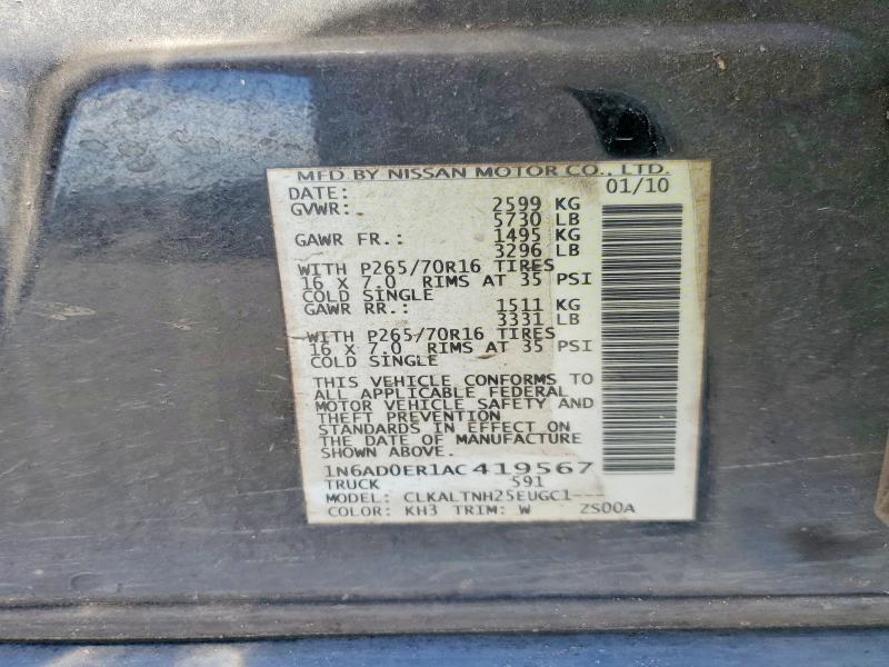 Продажа на аукционе авто 2010 Nissan Frontier, vin: 1N6AD0ER1AC419567, номер лота: 56573256