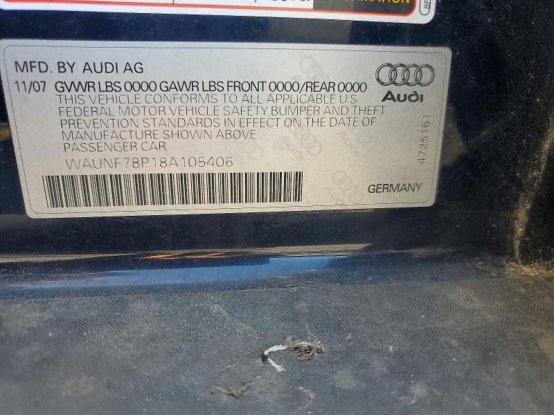 Aukcja sprzedaży 2008 Audi A3, vin: WAUNF78P18A105406, numer aukcji: 59102736