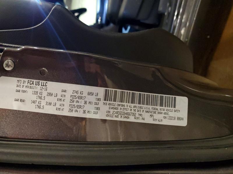 Aukcja sprzedaży 2017 Dodge Grand Caravan, vin: 2C4RDGEG5HR667352, numer aukcji: 56824266