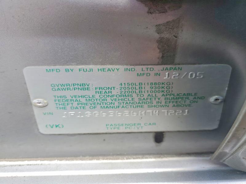 55340786 :رقم المزاد ، JF1SG63626H747221 vin ، 2006 Subaru Forester مزاد بيع