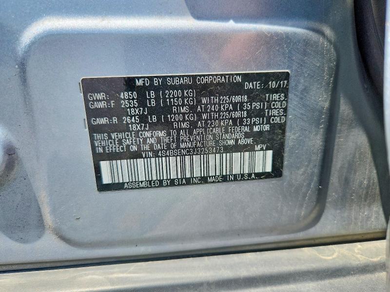 Продаж на аукціоні авто 2018 Subaru Outback, vin: 4S4BSENC3J3253473, номер лоту: 55370486
