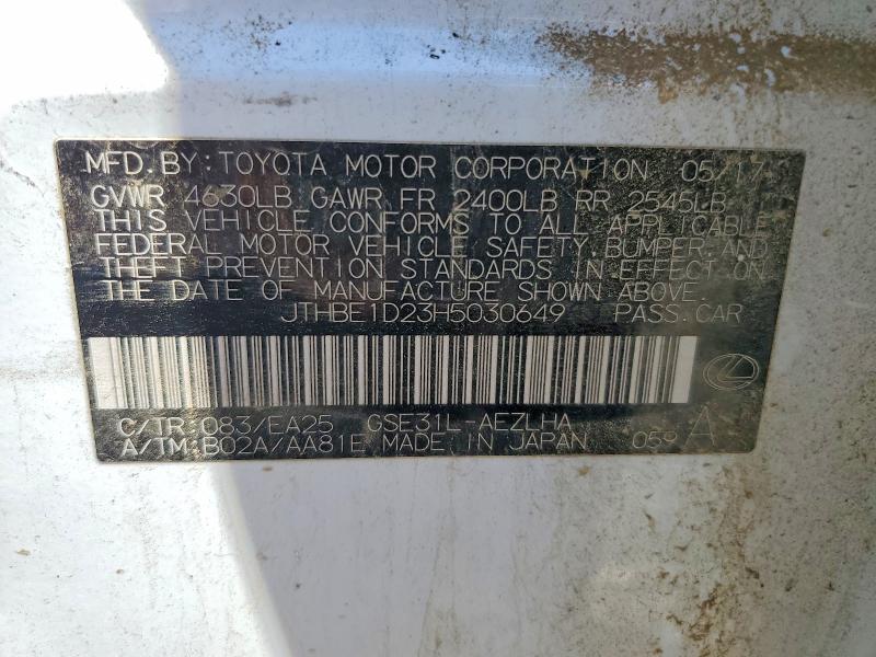 Продажа на аукционе авто 2017 Lexus Is, vin: JTHBE1D23H5030649, номер лота: 57719686