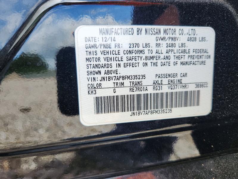 56616726 :رقم المزاد ، JN1BV7AP8FM335235 vin ، 2015 Infiniti Q50 مزاد بيع