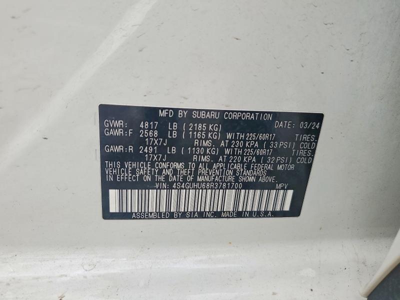 Продажа на аукционе авто 2024 Subaru Crosstrek, vin: 4S4GUHU68R3781700, номер лота: 59082606