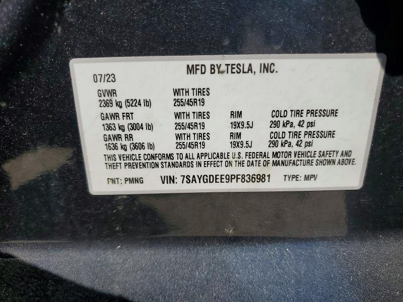 Продажа на аукционе авто 2023 Tesla Model Y, vin: 7SAYGDEE9PF836981, номер лота: 56407476