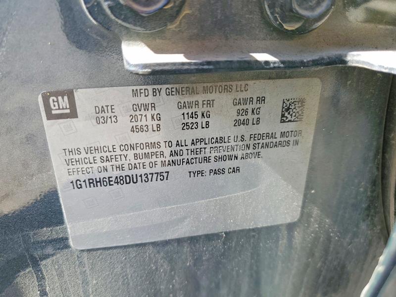 Auction sale of the 2013 Chevrolet Volt, vin: 1G1RH6E48DU137757, lot number: 58840776