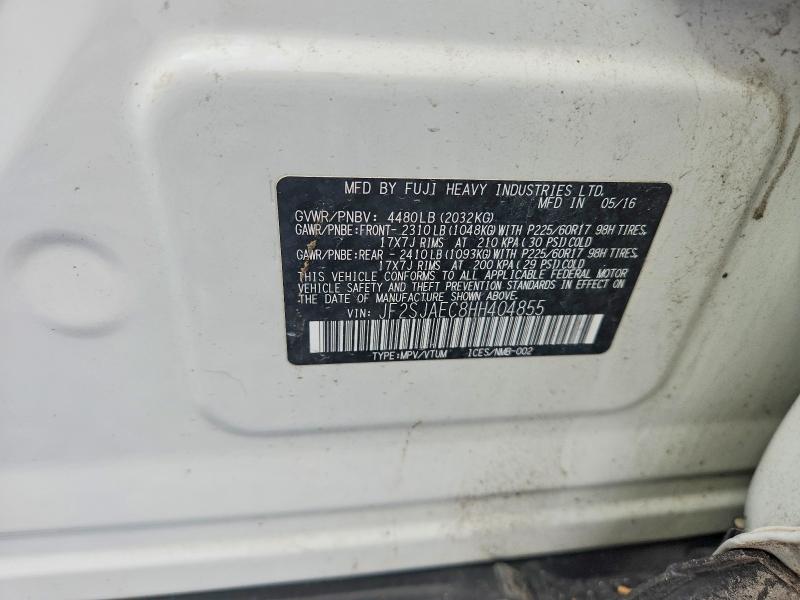 2017 Subaru Forester მანქანა იყიდება აუქციონზე, vin: JF2SJAEC8HH404855, აუქციონის ნომერი: 58063156