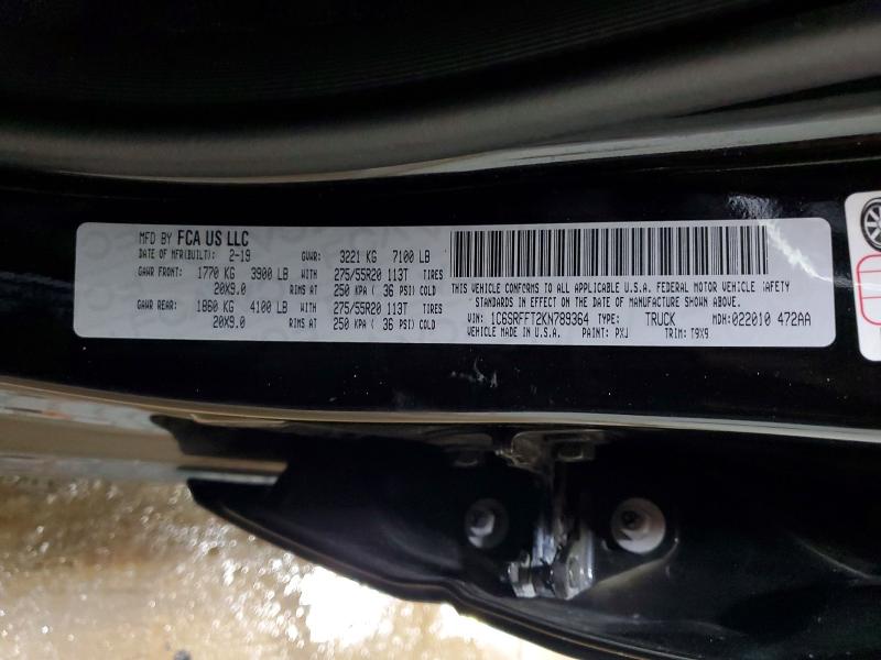 Продажа на аукционе авто 2019 Ram 1500, vin: 1C6SRFFT2KN789364, номер лота: 57317336