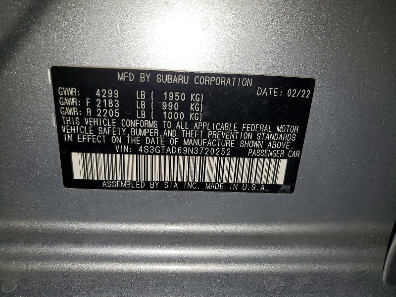 Aukcja sprzedaży 2022 Subaru Impreza, vin: 4S3GTAD69N3720252, numer aukcji: 56158616