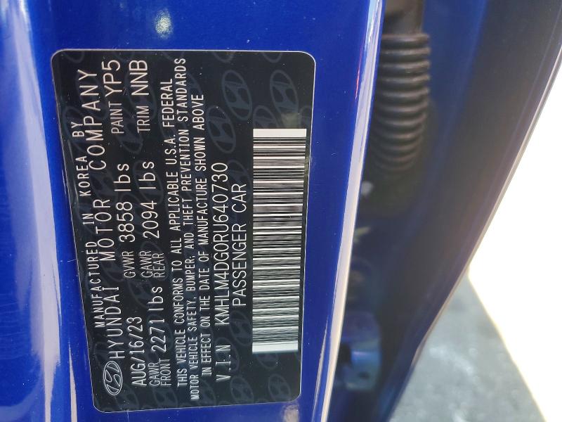 Aukcja sprzedaży 2024 Hyundai Elantra, vin: KMHLM4DG0RU640730, numer aukcji: 58712536