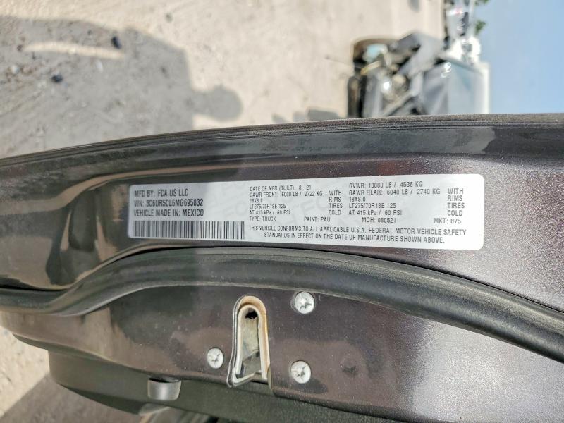 85461575 :رقم المزاد ، 3C6UR5CL6MG695832 vin ، 2021 Ram 2500 مزاد بيع