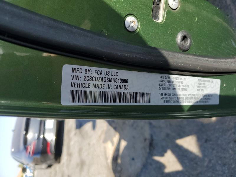 Продаж на аукціоні авто 2021 Dodge Challenger, vin: 2C3CDZAG8MH510006, номер лоту: 56656496