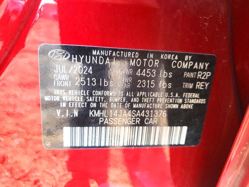 56899966 :رقم المزاد ، KMHL14JA4SA431376 vin ، 2025 Hyundai Sonata مزاد بيع