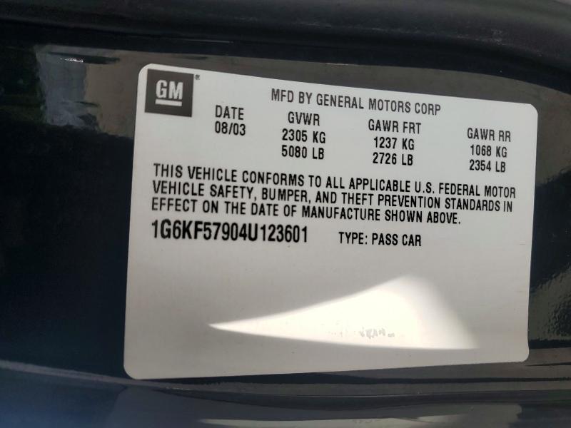 58286766 :رقم المزاد ، 1G6KF57904U123601 vin ، 2004 Cadillac Deville مزاد بيع