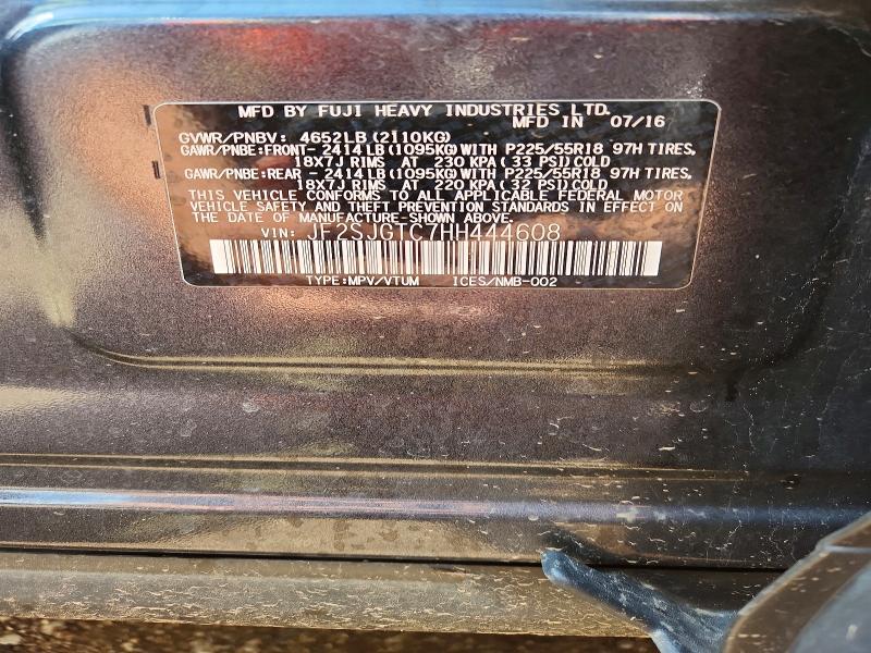 2017 Subaru Forester მანქანა იყიდება აუქციონზე, vin: JF2SJGTC7HH444608, აუქციონის ნომერი: 56441896