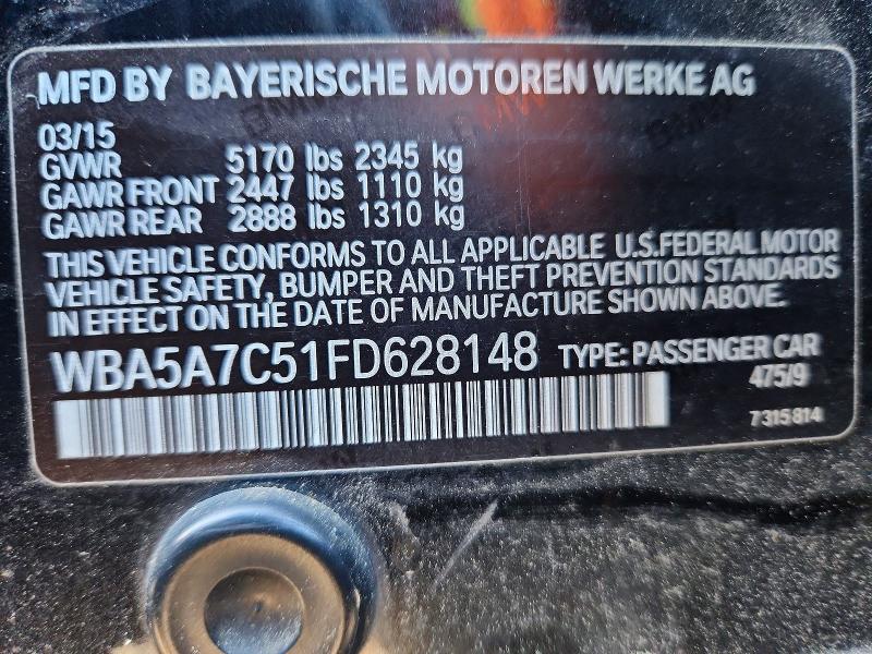 Aukcja sprzedaży 2015 Bmw 528, vin: WBA5A7C51FD628148, numer aukcji: 57071666