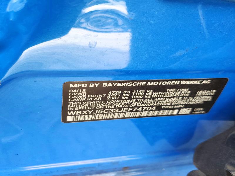 Aukcja sprzedaży 2018 Bmw X2, vin: WBXYJ5C33JEF74704, numer aukcji: 56077776