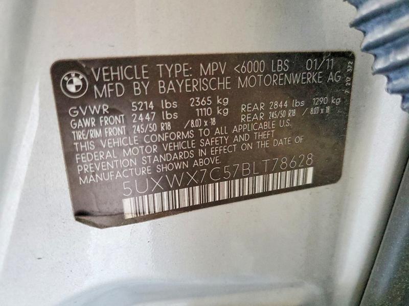 Продаж на аукціоні авто 2011 Bmw X3, vin: 5UXWX7C57BLT78628, номер лоту: 56372276