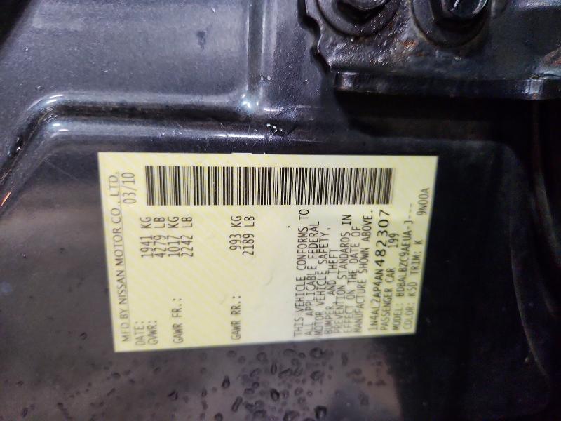 Aukcja sprzedaży 2010 Nissan Altima, vin: 1N4AL2AP4AN482307, numer aukcji: 55751606