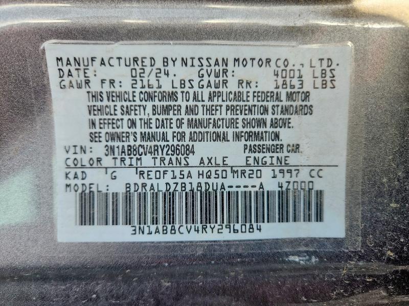 59182606 :رقم المزاد ، 3N1AB8CV4RY296084 vin ، 2024 Nissan Sentra مزاد بيع