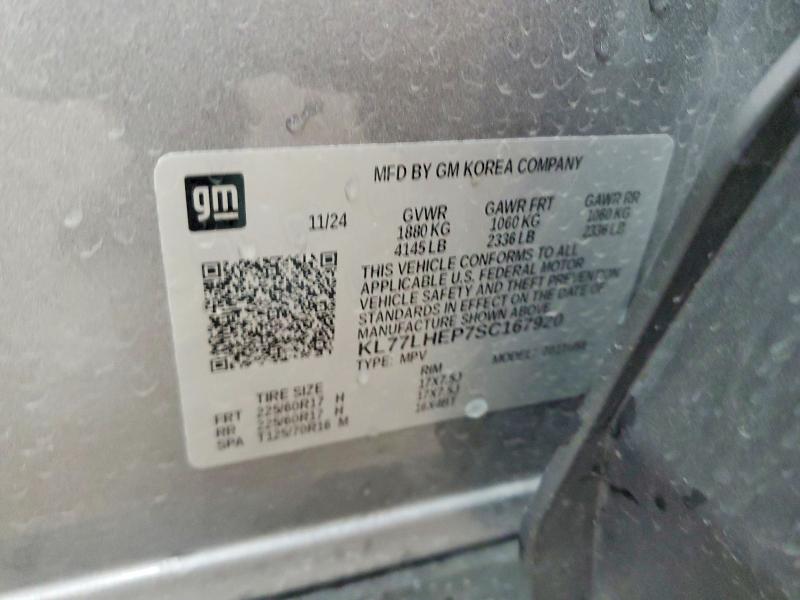 55869236 :رقم المزاد ، KL77LHEP7SC167920 vin ، 2025 Chevrolet Trax مزاد بيع