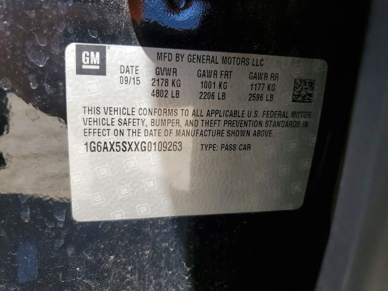 Продажа на аукционе авто 2016 Cadillac Cts, vin: 1G6AX5SXXG0109263, номер лота: 55614636