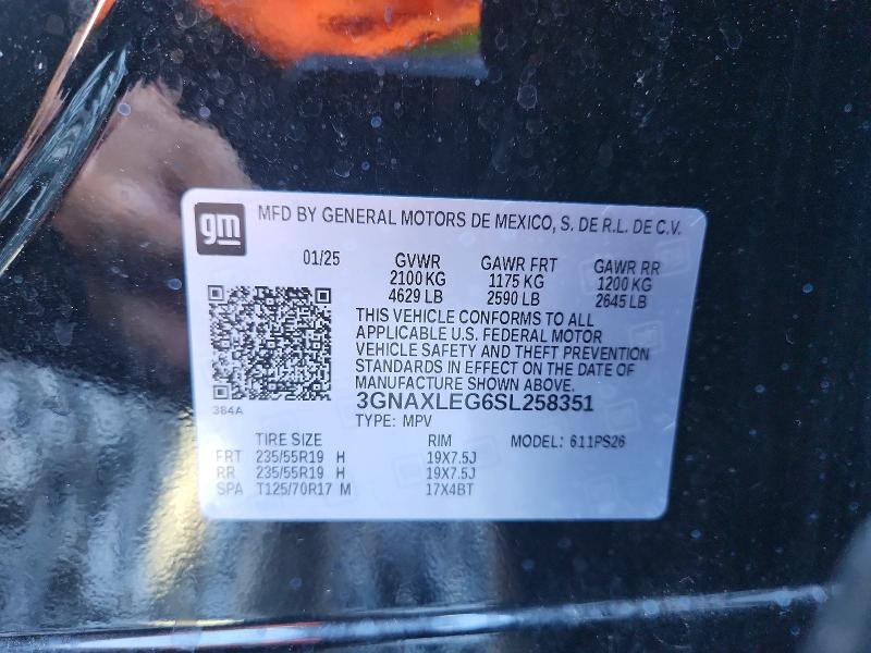 Продаж на аукціоні авто 2025 Chevrolet Equinox, vin: 3GNAXLEG6SL258351, номер лоту: 58102766