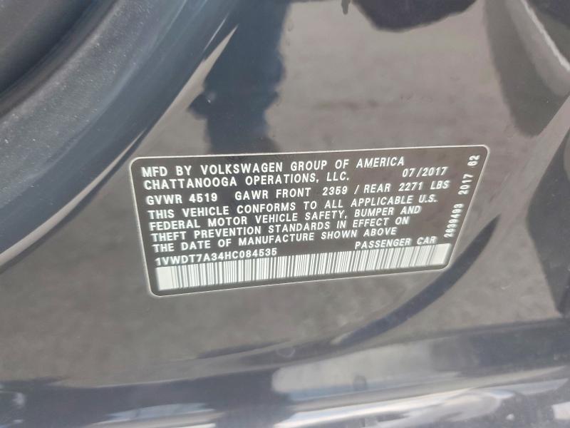 2017 Volkswagen Passat მანქანა იყიდება აუქციონზე, vin: 1VWDT7A34HC084535, აუქციონის ნომერი: 55624066