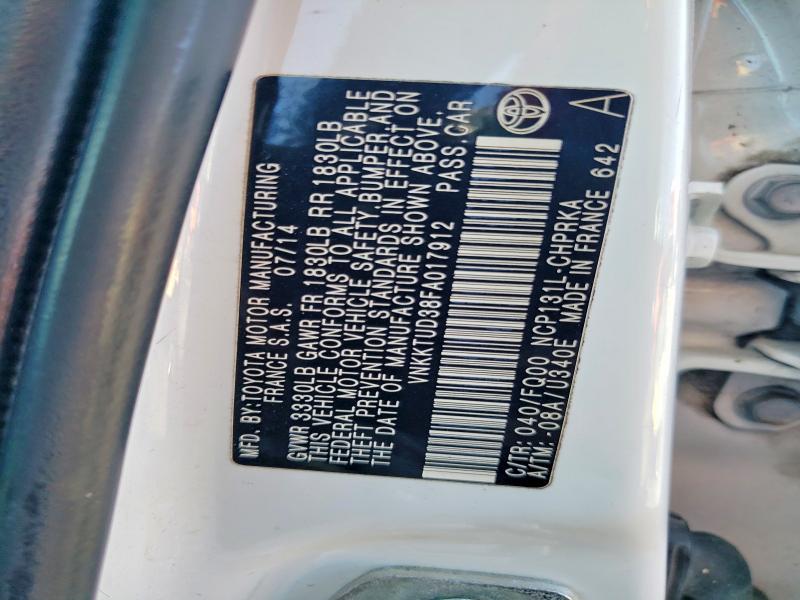 Продаж на аукціоні авто 2015 Toyota Yaris, vin: VNKKTUD38FA017912, номер лоту: 56742206