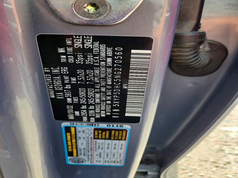 Aukcja sprzedaży 2022 Kia Telluride, vin: 5XYP5DHC5NG270560, numer aukcji: 55604436