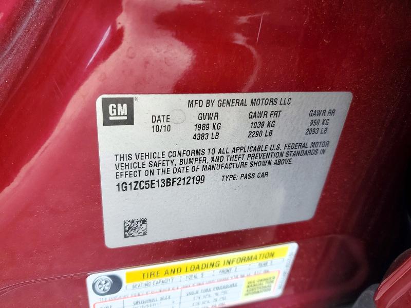 Продажа на аукционе авто 2011 Chevrolet Malibu, vin: 1G1ZC5E13BF212199, номер лота: 57353036