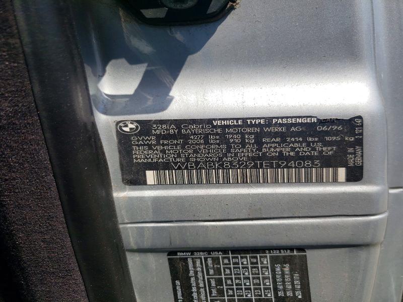 56406606 :رقم المزاد ، WBABK8329TET94083 vin ، 1996 Bmw 328 مزاد بيع