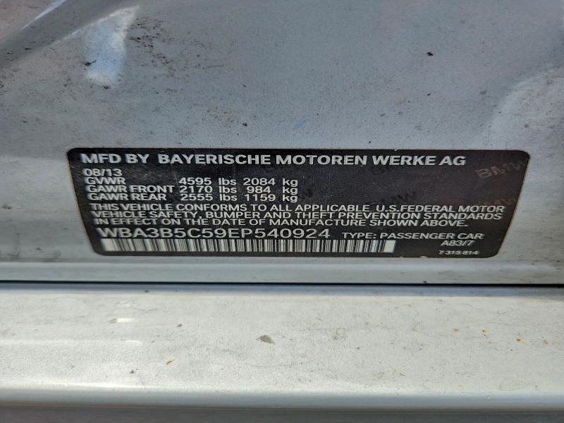 2014 Bmw 328 მანქანა იყიდება აუქციონზე, vin: WBA3B5C59EP540924, აუქციონის ნომერი: 58155926