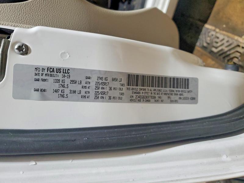 Aukcja sprzedaży 2019 Dodge Grand Caravan, vin: 2C4RDGBG9KR778384, numer aukcji: 57193876